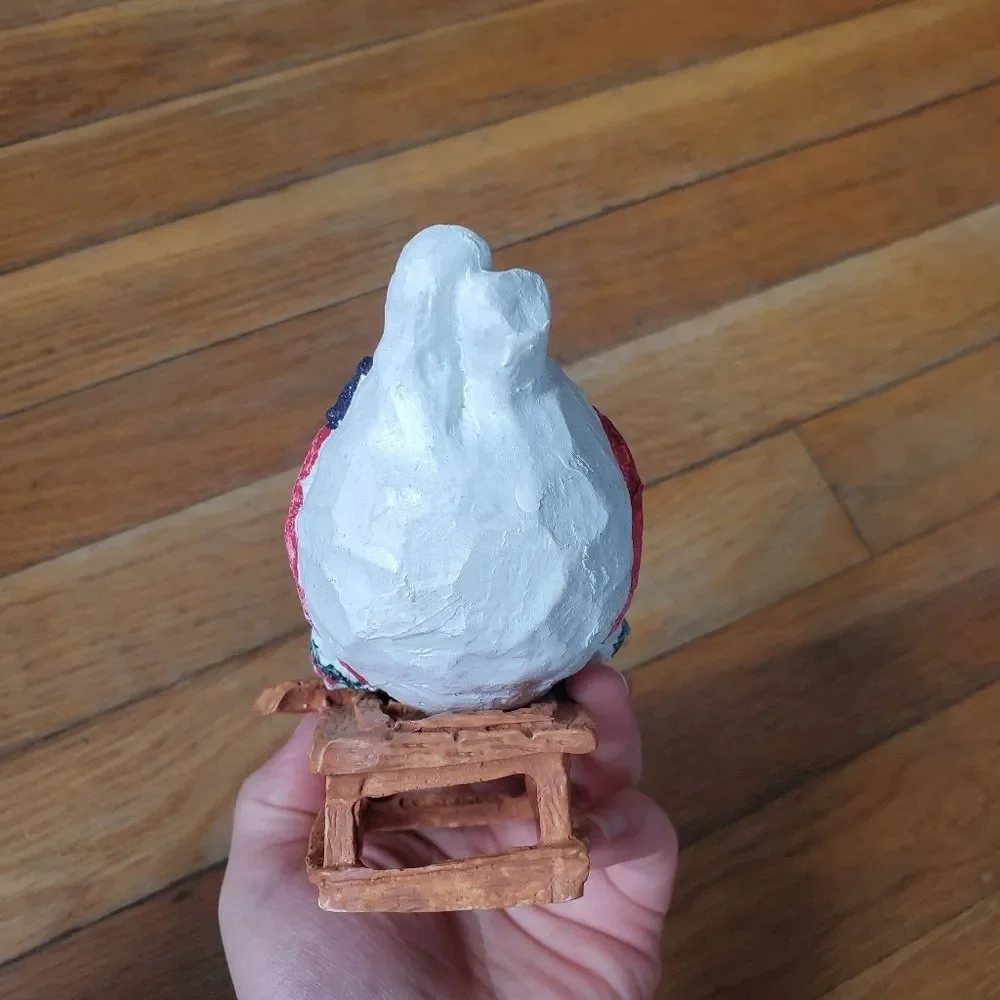 Round large snowman on sled Christmas tree ornament‎